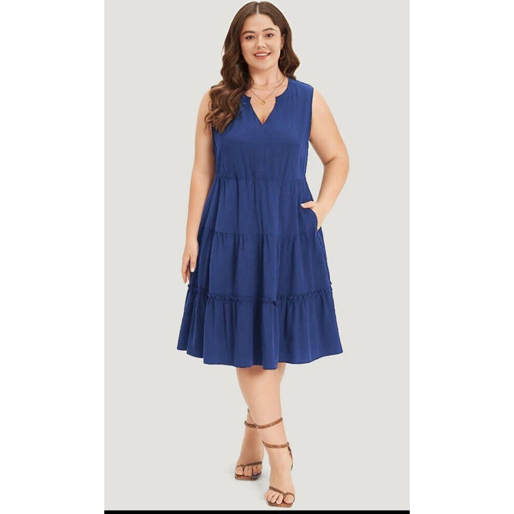 Elegant Blue Midi Dress